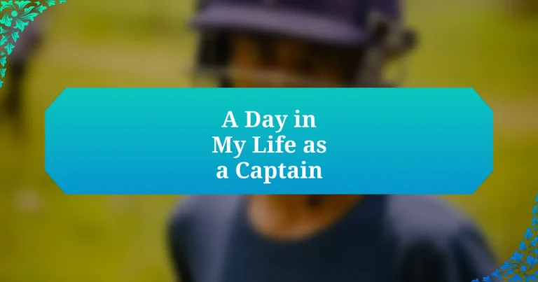 A Day in My Life as a Captain