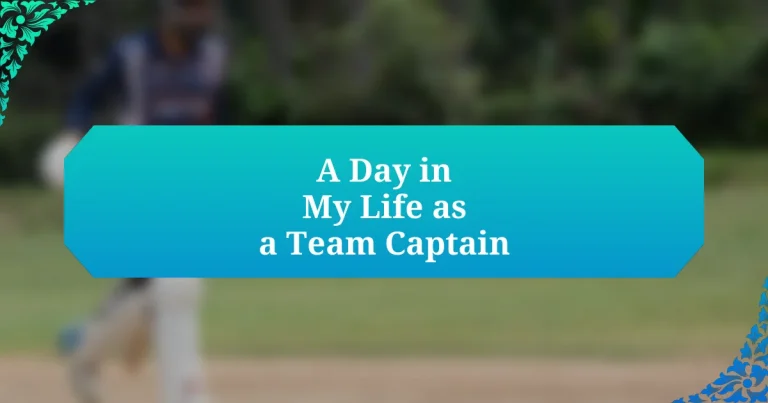 A Day in My Life as a Team Captain