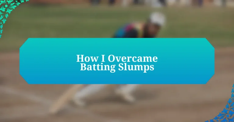 How I Overcame Batting Slumps