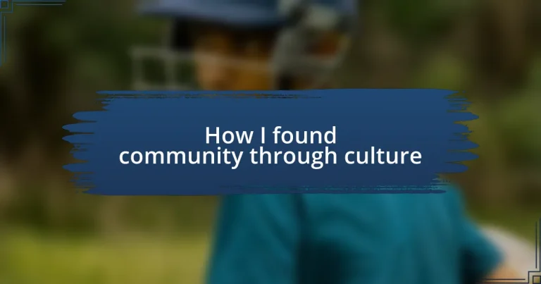 How I found community through culture