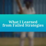 What I Learned from Failed Strategies