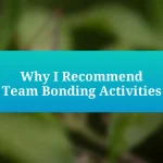 Why I Recommend Team Bonding Activities