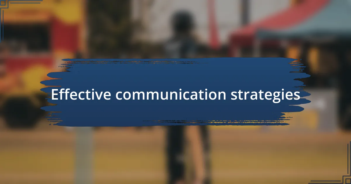 Effective communication strategies