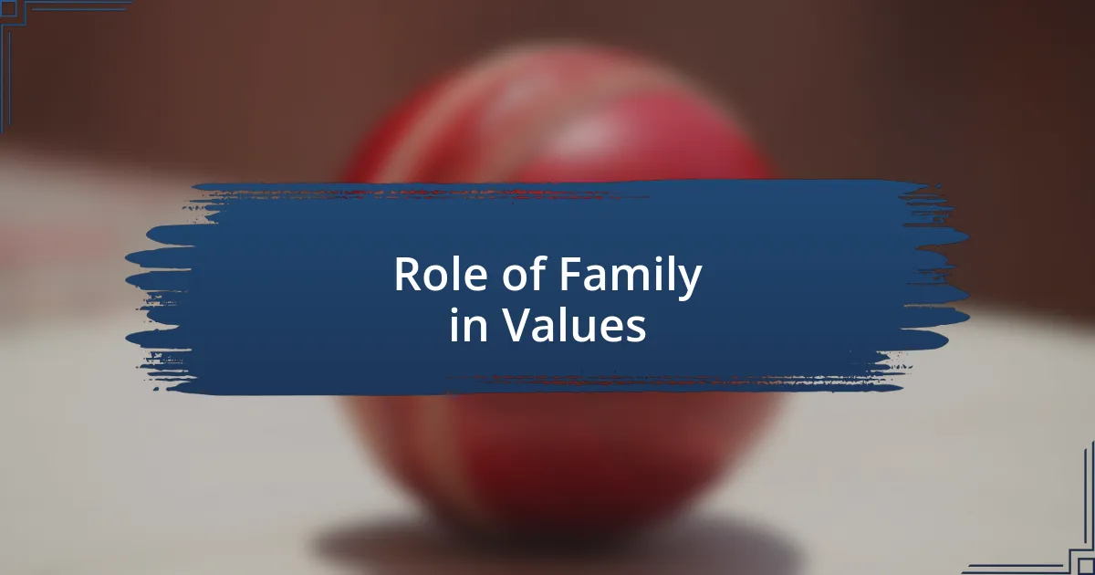 Role of Family in Values