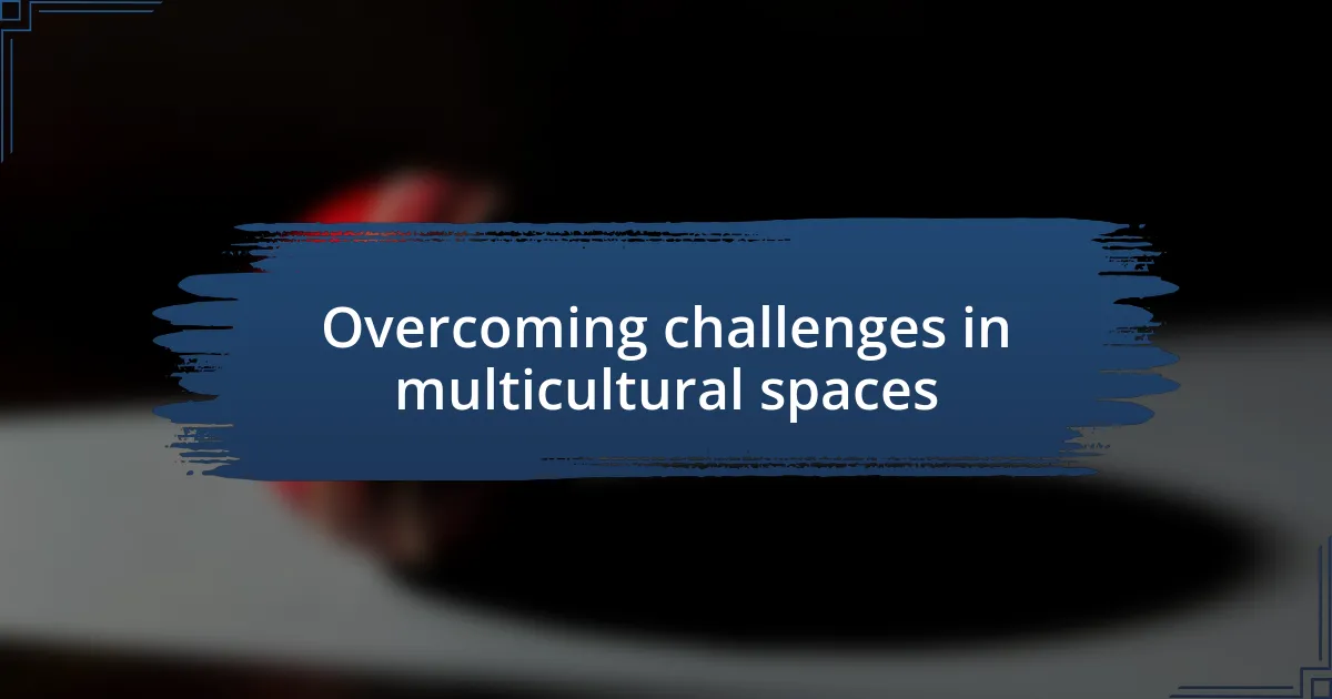 Overcoming challenges in multicultural spaces