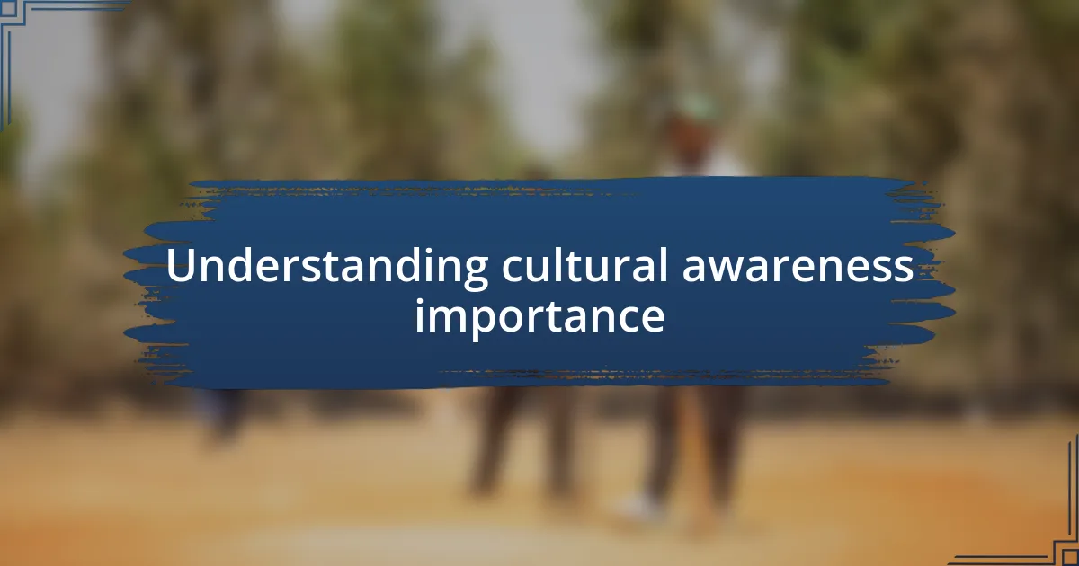 Understanding cultural awareness importance