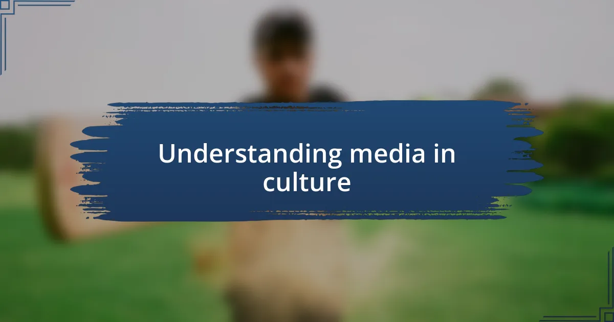 Understanding media in culture